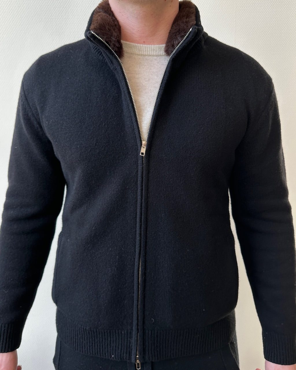 Wool Fur Blouson | Black