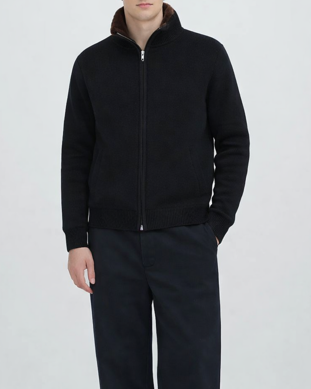 Wool Fur Blouson | Black